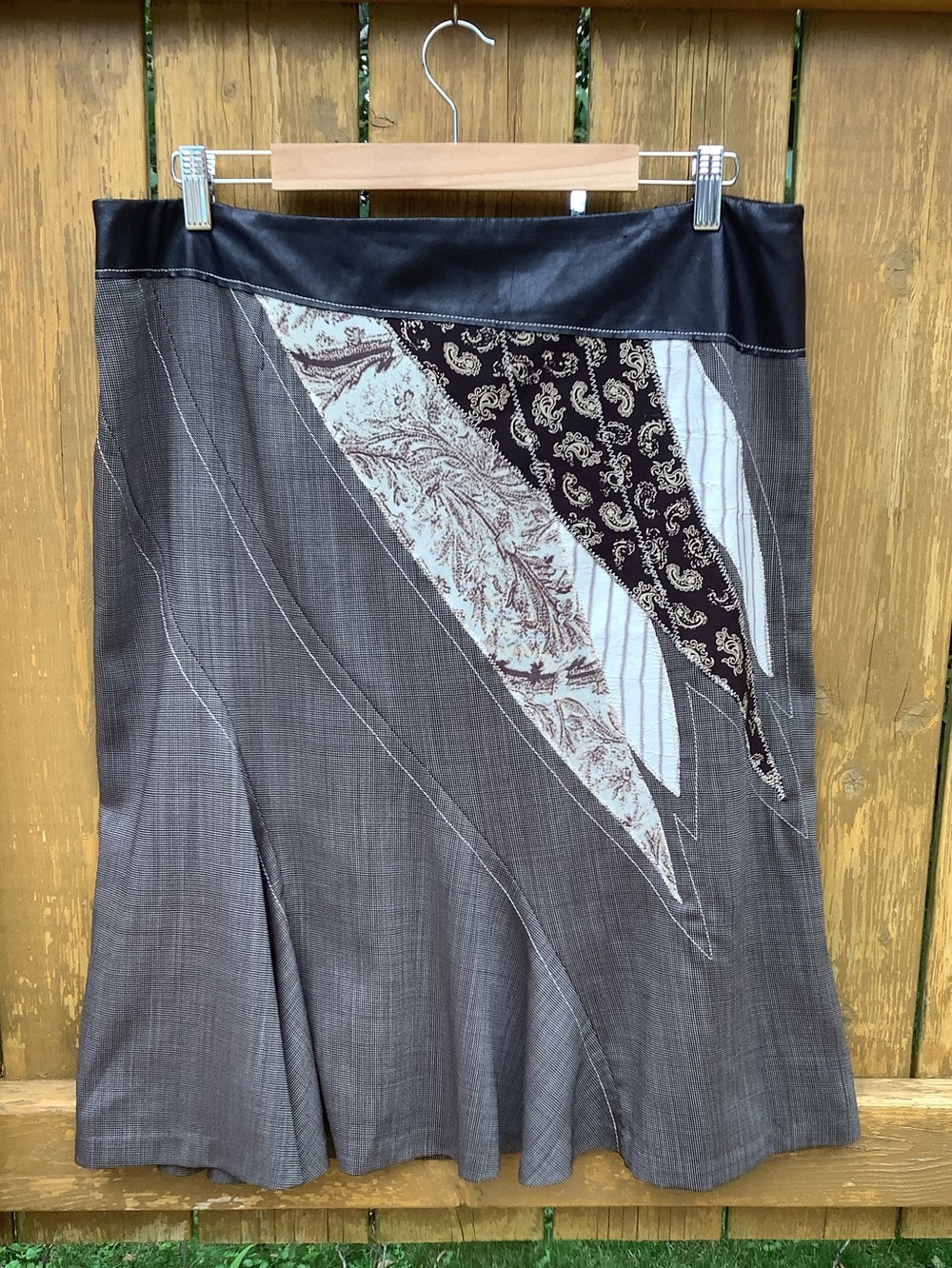 Vintage BLEU BLANC ROUGE (France) Virgin Wool Brown Midi Skirt Size FR 48 US XL